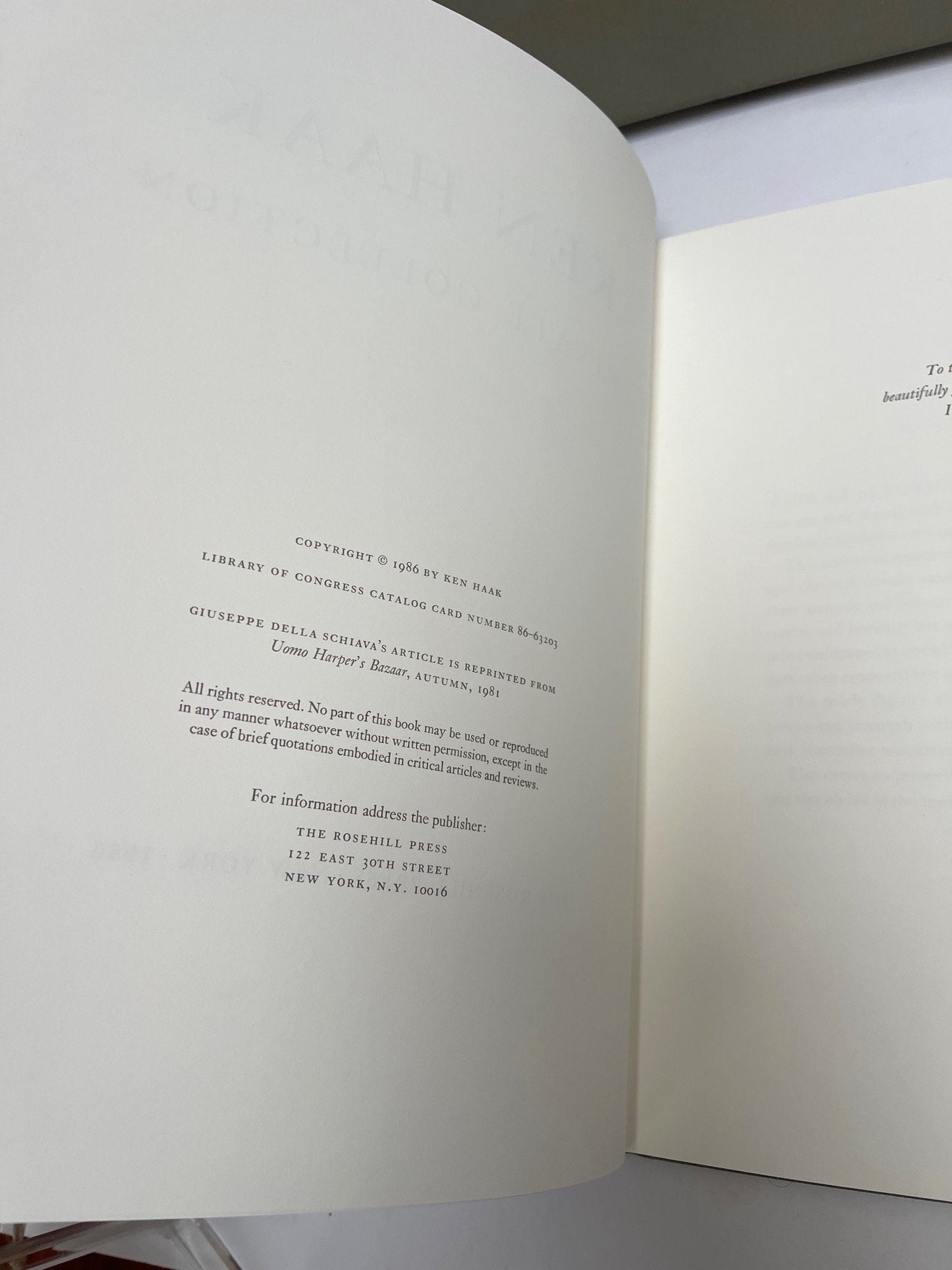 Ken Haak Private Collection Published by the rose hill press Hardcover in slip case. 1986. Black & White Make Nudes