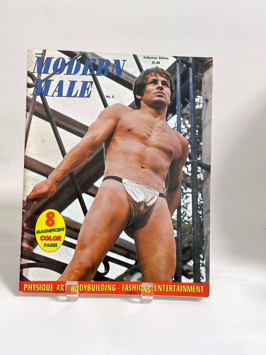 Modern Male number 5 collectors edition by Acme physique art body building - Fashion - Entertainment. Beefcake Color / B&W 1969